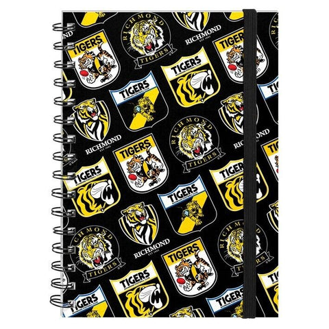 AFL Hard Cover Notebook - Richmond Tigers - A5 60 Page Pad