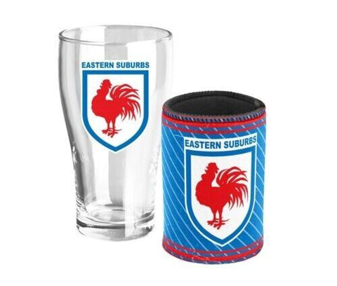NRL Heritage Pint and Can Cooler Set - Sydney Roosters - Stubby Cooler