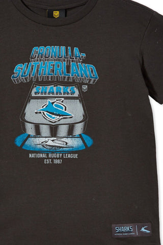 NRL Mens Retro Print Tee Shirt - Cronulla Sharks - T-Shirt - Adult