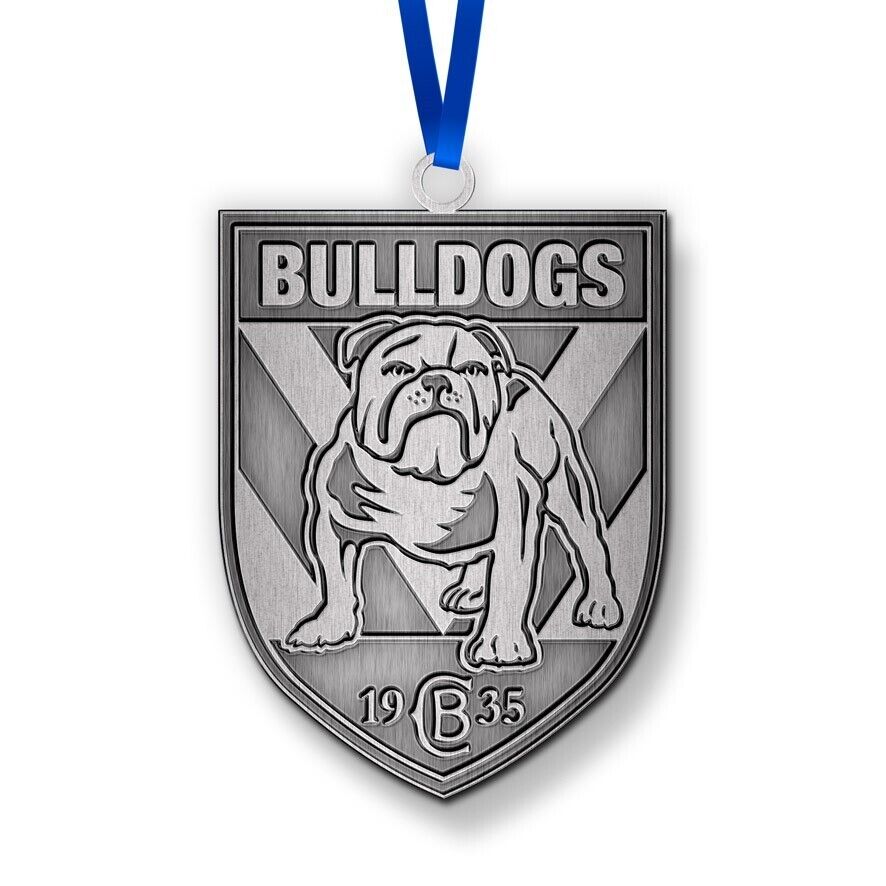 NRL Christmas Metal Ornament - Canterbury Bulldogs - Approx. 70 x 50mm