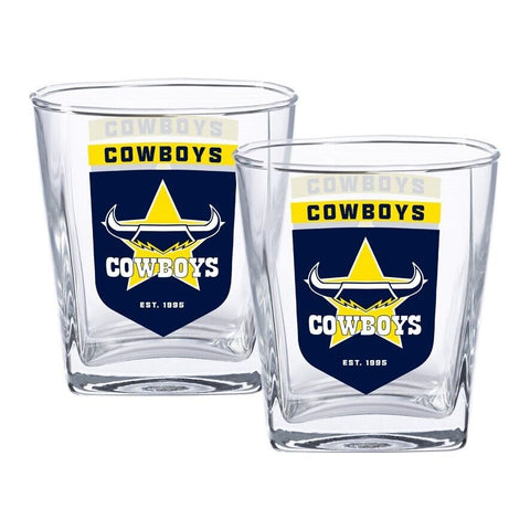NRL Spirit Glass Set - North Queensland Cowboys - 250ml Cup - Set Of Two
