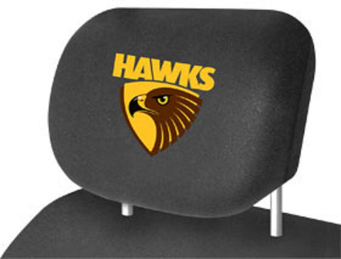 AFL Car Head Rest Cover - Hawthorn Hawks - Set Of Two Covers