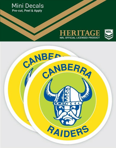 NRL Heritage Mini Decal - Canberra Raiders - Car Sticker Set Of 2 - 8x7cm
