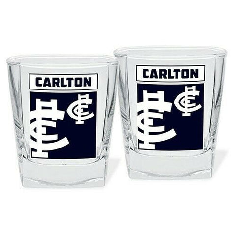 AFL Spirit Drink Glass Set Of Two - Carlton Blues - 250ml Cup