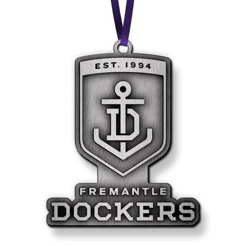 AFL Christmas Metal Ornament - Fremantle Dockers - Approx. 70 x 50mm